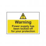 Warning Power Supply Has Been Lockedoff for Your Protection - 1.2 mm Recyclable Pp (300 X 200 Mm) 424511