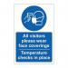 All Visitors Please Wear Face Coveringstemperature Checks in Place - 1.2 mm Recyclable Pp 200 X 300 mm 424522