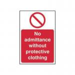 No Admittance Without Protectiveclothing - 1.2 mm Recyclable Pp (200 X 300 Mm) 424552