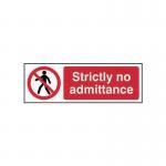 Strictly No Admittance- Sav (300 X 100 Mm) 424566