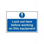 Lock Out Here Before Workingon This Equipment - 1.2 mm Recyclable Pp (300 X 200 Mm) 424586