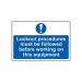 Lockout Procedures Must Be Followed... - 1.2 mm Recyclable Pp (300 X 200 Mm) 424589