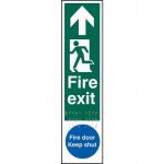 Fire Exit Man Left Arrow Up fire Door Keep Shut - Taktyle (75 X 300 Mm) 424605