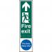 Fire Exit Man Left Arrow Up fire Door Keep Shut - Taktyle (75 X 300 Mm) 424605