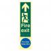 Fire Exit Man Left Arrow Up fire Door Keep Shut - Taktyleph (75 X 300 Mm) 424606