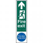 Fire Exit Man Right Arrow Up Fire Door Keep Shut - Taktyle (75 X 300 Mm) 424609