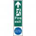 Fire Exit Man Right Arrow Up Fire Door Keep Shut - Taktyle (75 X 300 Mm) 424609