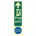 Fire Exit Man Right Arrow Up fire Door Keep Shut - Taktyleph (75 X 300 Mm) 424610