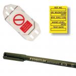 Vibration Control Mini Tag Insert Kit- Yellow (20 Assettag Holders, 40 Inserts, 1 Pen) 424868