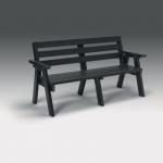 Recycled plastic 3 seater bench with armrests 425060