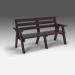 Recycled plastic 3 seater bench with armrests 425061