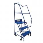 Light-weight 3 Tread Mobile Step, Completewith Double Handrails and Punched Metal Treads 425113