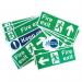 Fire Exit Signage Pack, Nonadhesive 1 mm Rigid Pvc Board, Small 425243