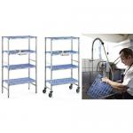 Mobile aluminium shelving with polypropylene shelves 425278