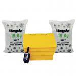 50L Basic salt and grit bin kit with 2 x 15kg bags of white de-icing salt 425443