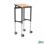 Kongamek height adjustable mobile table trolley, 600mm length, beech finish 425499