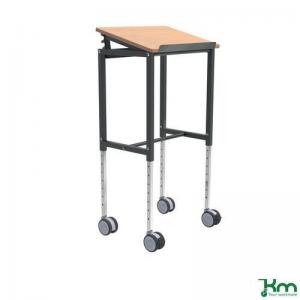 Kongamek height adjustable mobile table trolley, 600mm length, beech