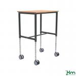 Kongamek height adjustable mobile table trolley, 800mm length, beech finish 425501