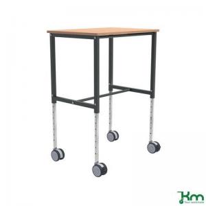 Kongamek height adjustable mobile table trolley, 800mm length, beech