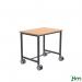 Kongamek height adjustable mobile table trolley, 800mm length, beech finish 425501