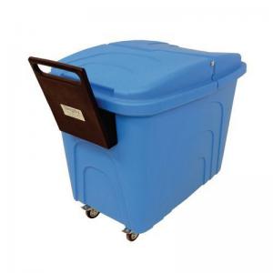 Robust rim nesting container trucks with handle and lid - blue 426042