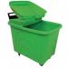 Robust rim nesting container trucks with handle and lid - green 426045