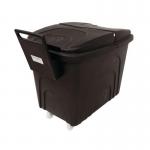 Robust rim nesting container trucks with handle and lid - black 426046