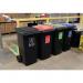 Recycling wheelie bins with colour coded lids and stickers - set of 4 426068