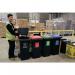 Recycling wheelie bins with colour coded lids and stickers - set of 4 426068