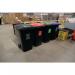 Recycling wheelie bins with colour coded lids and stickers - set of 4 426069