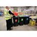 Recycling wheelie bins with colour coded lids and stickers - set of 4 426069