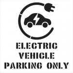 Electric Vehicle Parking Onlywith Symbol Stencil (1000 X 1000 Mm) 426212