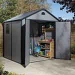 Plastic garden storage shed with double door 426292