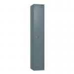 Steel Locker - Flat Top, Slate Grey Body & Door 1 Door- Hasp & Staple Lock - H 1800 X W 300 X D 300 426441