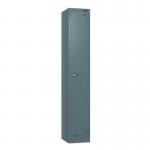 Steel Locker - Flat Top, Slate Grey Body and Door 1 Door- Cam Lock - H 1800 X W 300 X D 380 426442