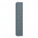 Steel Locker - Flat Top, Slate Grey Body & Door 5 Doors - Hasp & Staple Lock - H 1800 X W 300 X D 450 426469
