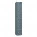 Steel Locker - Flat Top, Slate Grey Body & Door 6 Doors - Hasp & Staple Lock - H 1800 X W 300 X D 450 426475