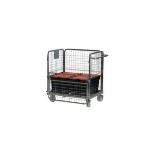 Order picking and stock trolley, with double doors, 1000mm height