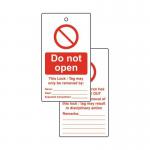 Lockout Tags - Do Notopen (double Sided 10 Pack) 426635
