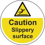 Caution Slipperly Surface- R 9 Floor Graphic (400 mm Dia.) 426816