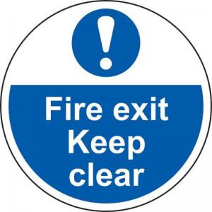 Fire Exit Keep Clear - R9 Floor Graphic 400mm Dia. 426821