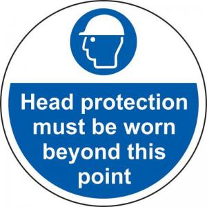 Head Protection Must Be Worn Beyond This Point - R9 Floor Graphic