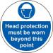 Head Protection Must Be Worn Beyondthis Point - R 9 Floor Graphic (400 mm Dia.) 426823