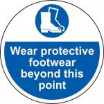 Wear Protective Footwear Beyondthis Point - R 9 Floor Graphic (400 mm Dia.) 426825