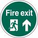 Fire Exit Man Running Arrowup - R 9 Floor Graphic (400 mm Dia.) 426837