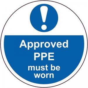 Approved Ppe Must Be Worn - R9 Floor Graphic 400mm Dia. 426842