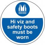 Hi Vis and Safety Boots Mustbe Worn - R 9 Floor Graphic (400 mm Dia.) 426843