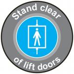 Stand Clear of Lift Doors- R 9 Floor Graphic (400 mm Dia.) 426926