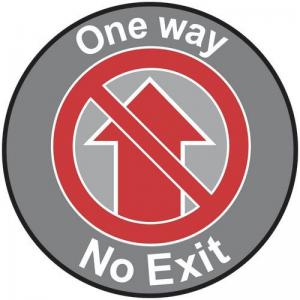 One Way No Exit - R9 Floor Graphic 400mm Dia. 426928