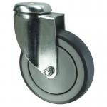 Swivel Castor, Single Hole, 80 mm Dia Thermoplastic Rubber Tyred Nylon Wheel Ball Journal Bearing 427177